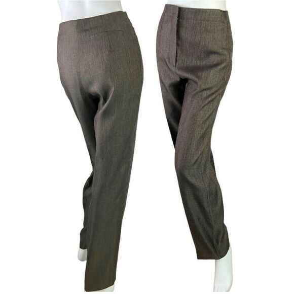 Giorgio Armani High Waist Wool & Silk Brown & Metallic Gold Woven Trousers 40/4 - Picture 1 of 12